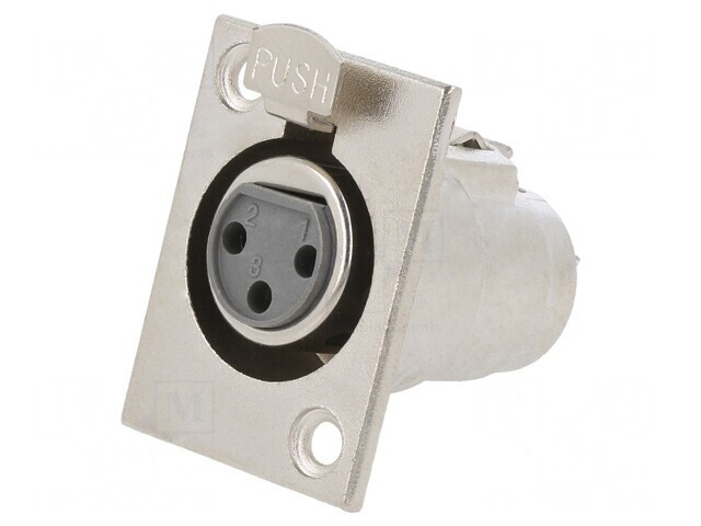 Soclu XLR Mamă 3 Pin cu Buton pentru Panou