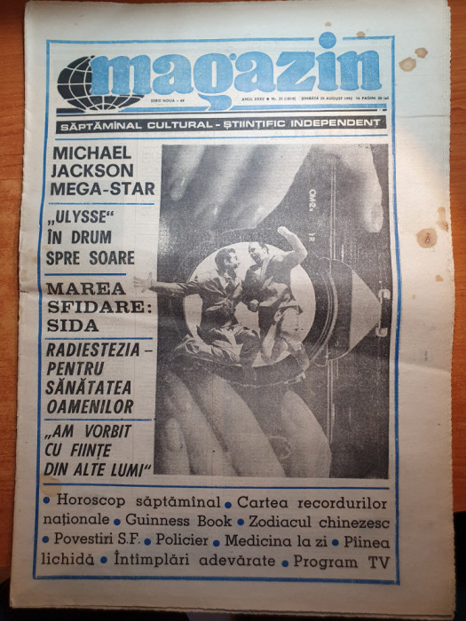 magazin 29 august 1992-art&quot;michael jackson mega-star&quot; si art despre madona