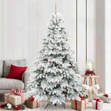 VidaXL Brad de Crăciun artificial cu 300 LED Verde 210 cm PE și PVC 3397629