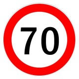 Autocolant limitator viteza 70km/h - &Oslash;13cm Garage AutoRide