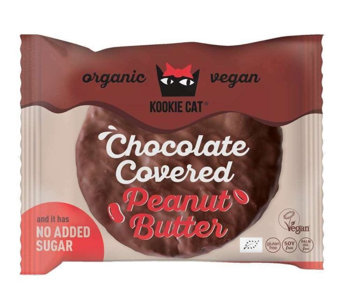 Cookie invelita in ciocolata cu crema de arahide fara gluten bio 50g