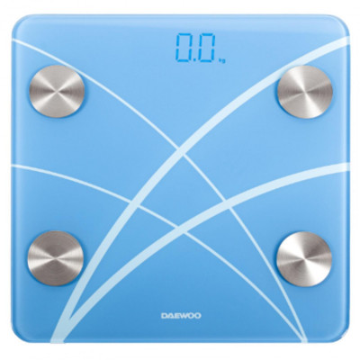 Cantar electronic de persoane Daewoo DBS180B, max 180 kg, pornire automata, Bluetooth 4.0, display LED, albastru foto