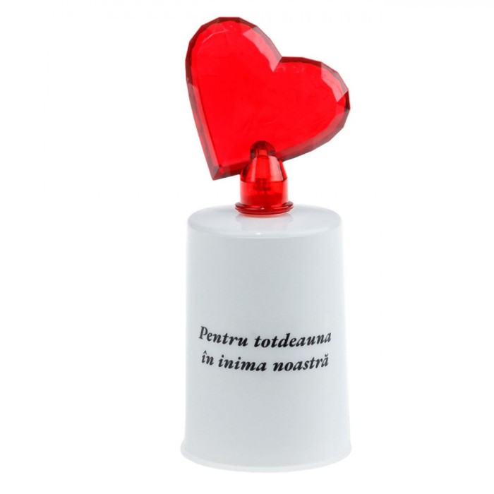 Lumanare Decorativa LED, Rosu, Mesaj, 5x14cm
