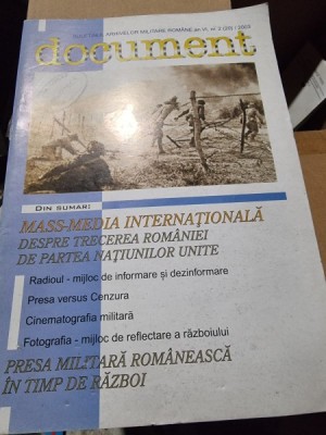 Revista Documnet nr.2/2003 Buletinul arhivelor militare romane foto
