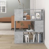 VidaXL Bibliotecă/Separator cameră, gri beton, 80x24x94 cm, PAL