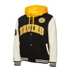 Boston Bruins hanorac de bărbați cu glugă Courtside Fleece Button Front Current Logo - 2XL