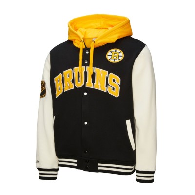 Boston Bruins hanorac de bărbați cu glugă Courtside Fleece Button Front Current Logo - 2XL foto