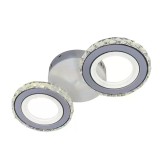 Lustra LED cu telecomanda si cristal NOVA ROTONDA, 29W, 2 Cercuri, lumina Rece/Calda/Neutra, Alb, Alessandro DESIGN