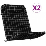 Cumpara ieftin Perne scaun Adirondack, 2 buc, negru, careuri, textil oxford