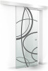 Usa culisanta Boss ® model Cloud negru, 95x215 cm, sticla 8 mm Gri securizata, glisanta in ambele directii, Modern Glass Art