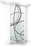 Usa culisanta Boss &reg; model Cloud negru 85x215 cm, sticla Gri 8 mm, glisanta in ambele directii, Modern Glass Art