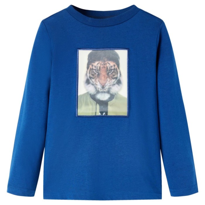 Tricou de copii cu m&acirc;neci lungi, albastru &icirc;nchis, 128