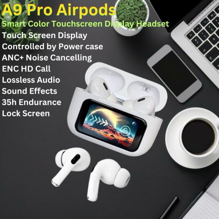 Casti wireless Sonorix A9 Pro LED Touch Screen, ANC, ENC, ALB