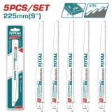 Set 5 buc lame fierastrau sabie Total pentru lemn cu cuie 225mm 6TPI
