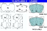 ATE 13.0470-4892.2 ATE Ceramic set placute frana,frana disc