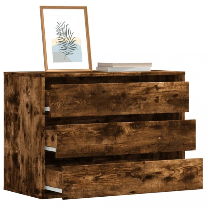 Gossi dulap colt cu sertare stejar fumuriu 80x41x58 cm lemn prelucrat