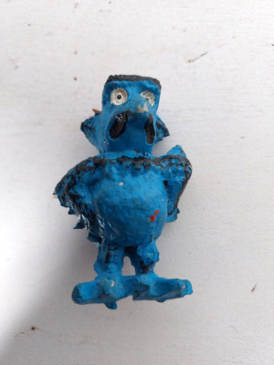 Figurina romaneasca anii 80 vulturaul Sam The Eagle din Muppets Show, cauciuc foto