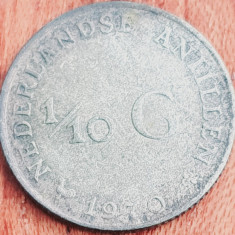 814 Antilele Olandeze 1/10 gulden 1970 Juliana km 3 argint