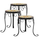 Cumpara ieftin Suporturi pentru plante, 3 buc., caramiziu si alb, ceramica