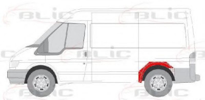 Aparatoare noroi / carenaj roata spate FORD TRANSIT caroserie (FA) (2000 - 2006) BLIC 6504-03-2509591P foto