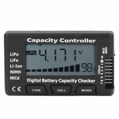 Tester al capacității bateriei, citire a tensiunii și capacității bateriei, pentru pachete de baterii LiPo, LiFe, NiCd, NiMH foto