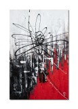 Cumpara ieftin Tablou abstract pictat manual, Improvizatie in abstract 5, 90x60cm ulei pe panza in cutit efect 3D, gata de agatat pe perete