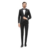 Sacou barbati ceremonie jacquard negru S006