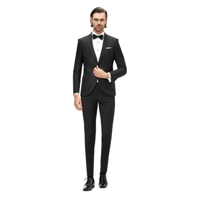 Sacou barbati ceremonie jacquard negru S006 foto