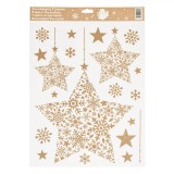Autocolante Geam Decorative, Stele Fulgi, Glitter Bronz, Dimensiuni 30x42cm