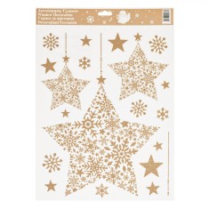 Autocolante Geam Decorative, Stele Fulgi, Glitter Bronz, Dimensiuni 30x42cm