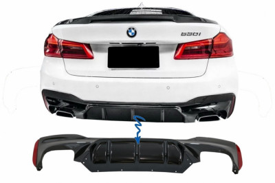 Difuzor Bara Spate compatibil cu BMW Seria 5 G30 G31 (2017+) M5 Design Negru Lucios RDBMG30M5 foto