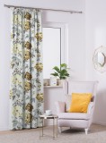 Set draperii blackout model floral cu rejansa din bumbac tip fagure, Madison, 150x255 cm, densitate 700 g/ml, Paeonia Shirley, 2 buc