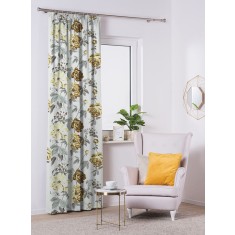 Draperie blackout model floral cu rejansa din bumbac tip fagure, Madison, 150x245 cm, densitate 700 g/ml, Paeonia Shirley, 1 buc