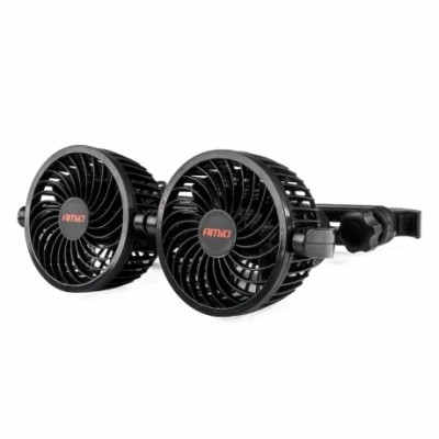 Ventilator auto dublu cu 2 viteze fixare la tetiera diametru 2x4&amp;#039;&amp;#039; Amio 12V Garage AutoRide foto