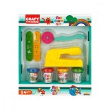 Set de joaca cu 8 piese de design cu plastilina, Crafy, 200 g