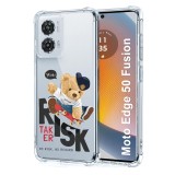 Husa antisoc pentru motorola edge 50 fusion, airbag pro, clear, risk taker