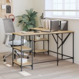 vidaXL Birou, stejar sonoma, 139x139x75 cm, lemn prelucrat