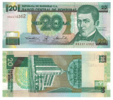 HONDURAS █ bancnota █ 20 Lempiras █ 2001 █ P-87a █ UNC █ necirculata