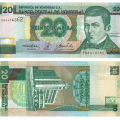 HONDURAS █ bancnota █ 20 Lempiras █ 2001 █ P-87a █ UNC █ necirculata