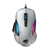 Mouse gaming Kone Aimo Remastered Roccat, 16000 dpi, 12 butoane, USB, iluminare RGB, Alb