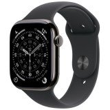Apple Watch 11 GPS + Cellular, Carcasa Slate Titanium 42mm, Black Sport Band - S/M