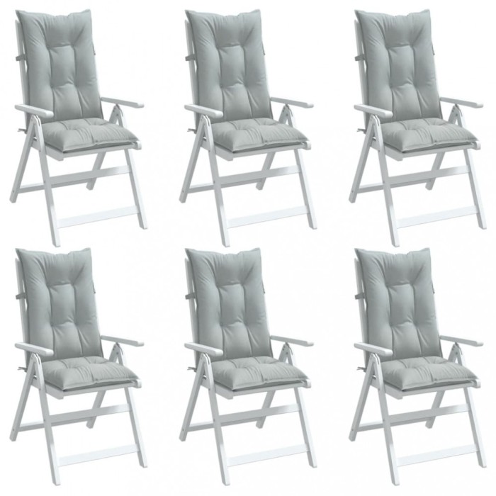vidaXL Perne scaun cu spătar &icirc;nalt 6 buc. melanj gri 120x50x7cm textil