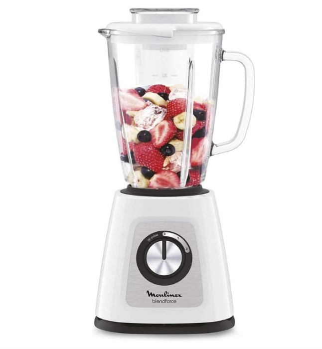 Blender Moulinex Blendforce Cristal LM430110 cu 3 viteze, 4 lame, 800 W, 1.75 L - RESIGILAT
