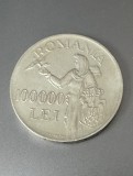 Moneda 100000 lei 1946. Argint. Stare perfecta! Regele Mihai. Autentica
