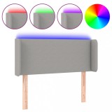 Cumpara ieftin Tablie de pat cu LED, gri deschis, 103x16x78/88 cm, textil