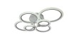 Lustra LED 6 Cercuri, Telecomanda, Dimabila, Intensitate &amp; Culoare Reglabila, 148W, 7860lm, Design Modern, Alb
