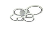 Lustra LED Moderna 6 Cercuri, 148W, Telecomanda, Dimabila, Reglare Lumina &amp; Culoare, 7860lm, Alb