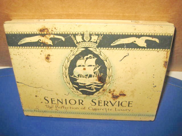5533-Cutie veche Senior Service metal tigarete interbelica.