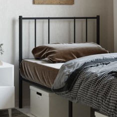 vidaXL Tăblie de pat metalică, negru, 90 cm