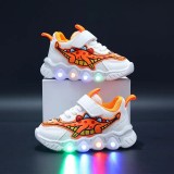 Cumpara ieftin Adidasi cu luminite pentru baietei - Orange dino (Marime Disponibila: Marimea